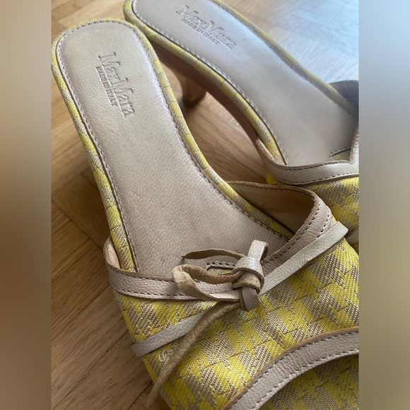 Max Mara yellow/cream kitten heels with wooden soles - Made in Italy/100$ - Picture 5 of 7